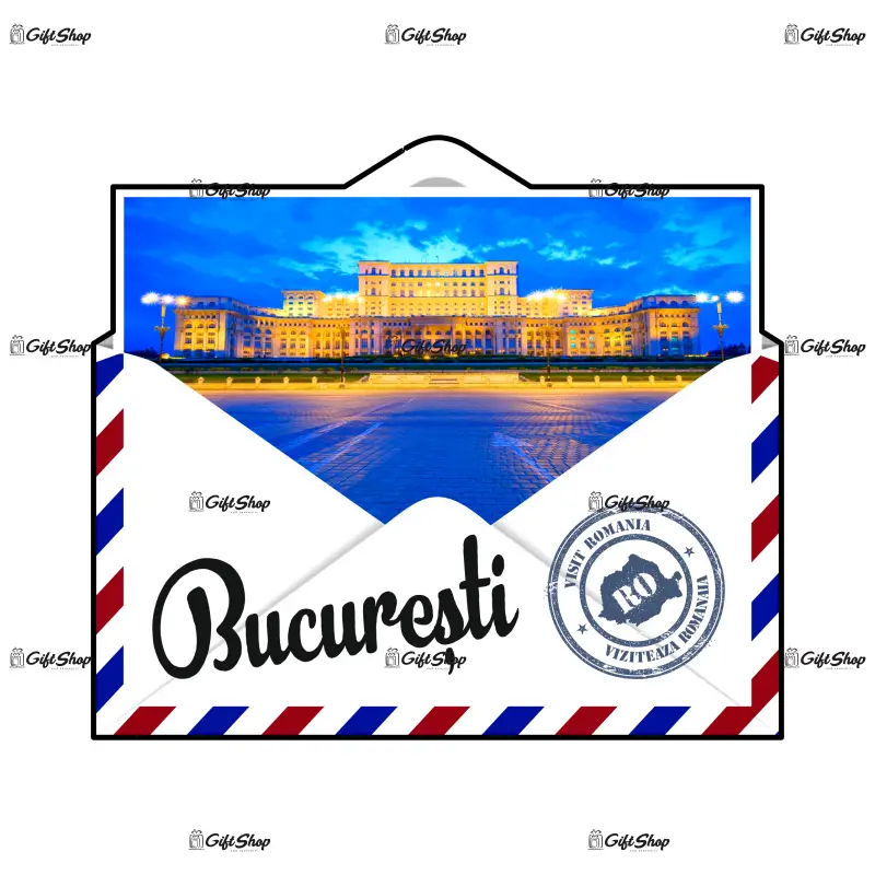 Bucuresti romania, plic, magnet frigider mgs102